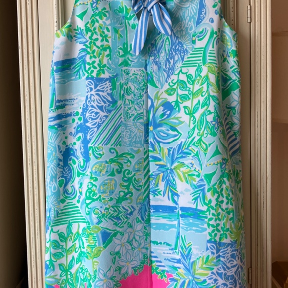 Lilly Pulitzer Jackie Print Shift Dress in Whisper Blue Beach XS - Picture 4 of 6